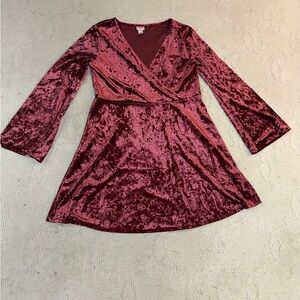 Mossimo Supply Co. Burgundy Velvet Dress